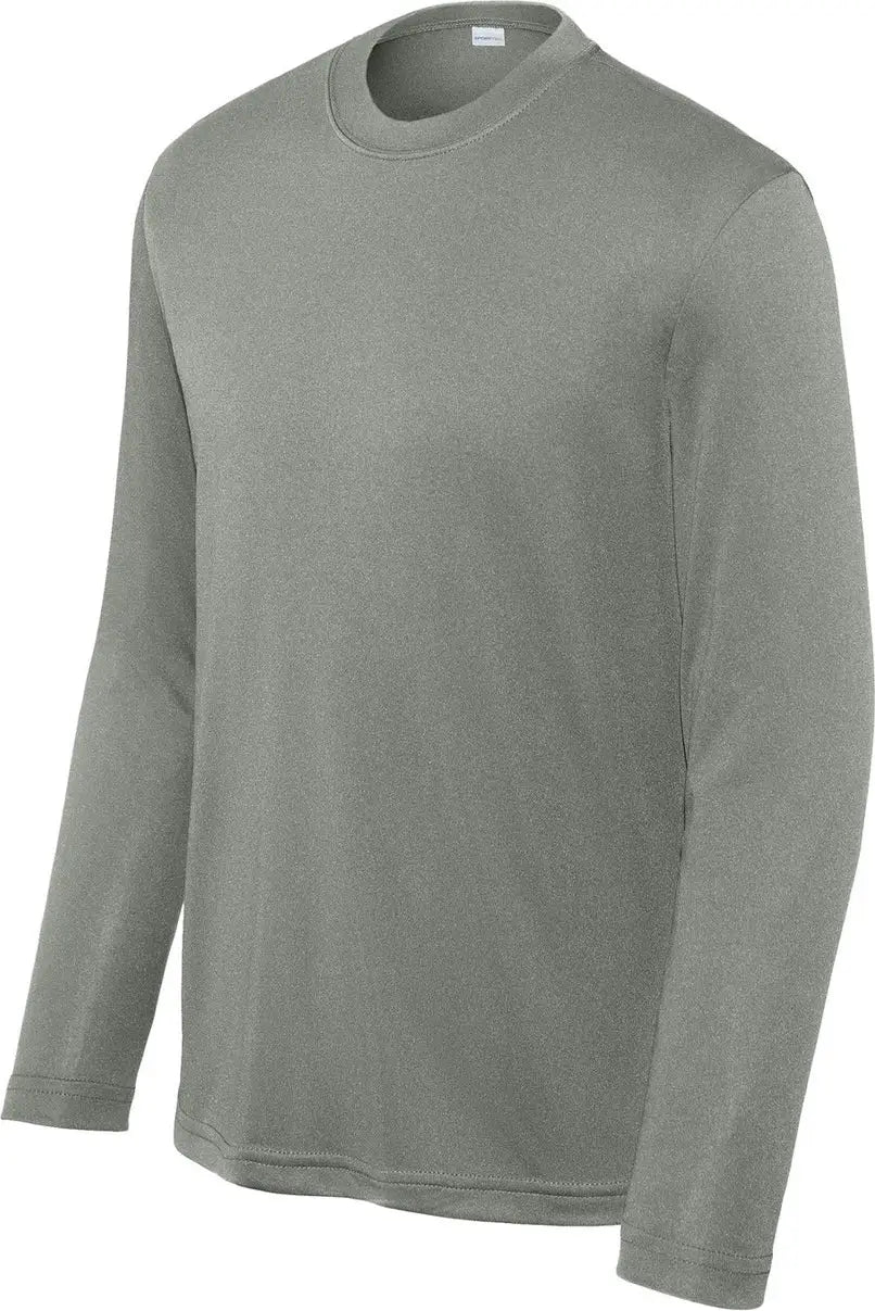 Sport-tek Yst350ls Youth Long Sleeve Posicharge Competitor Tee - Gray Concrete