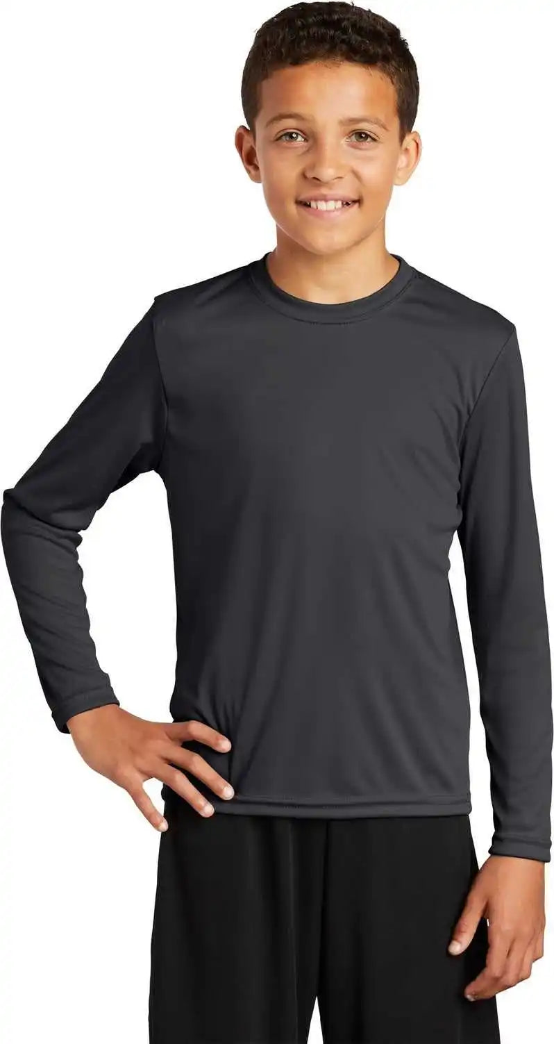 Sport-tek Yst350ls Youth Long Sleeve Posicharge Competitor Tee - Iron Grey