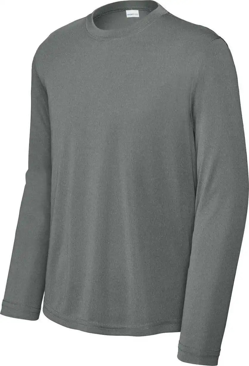 Sport Tek Yst350ls Youth Long Sleeve Posicharge Competitor Tee Iron Grey Heather