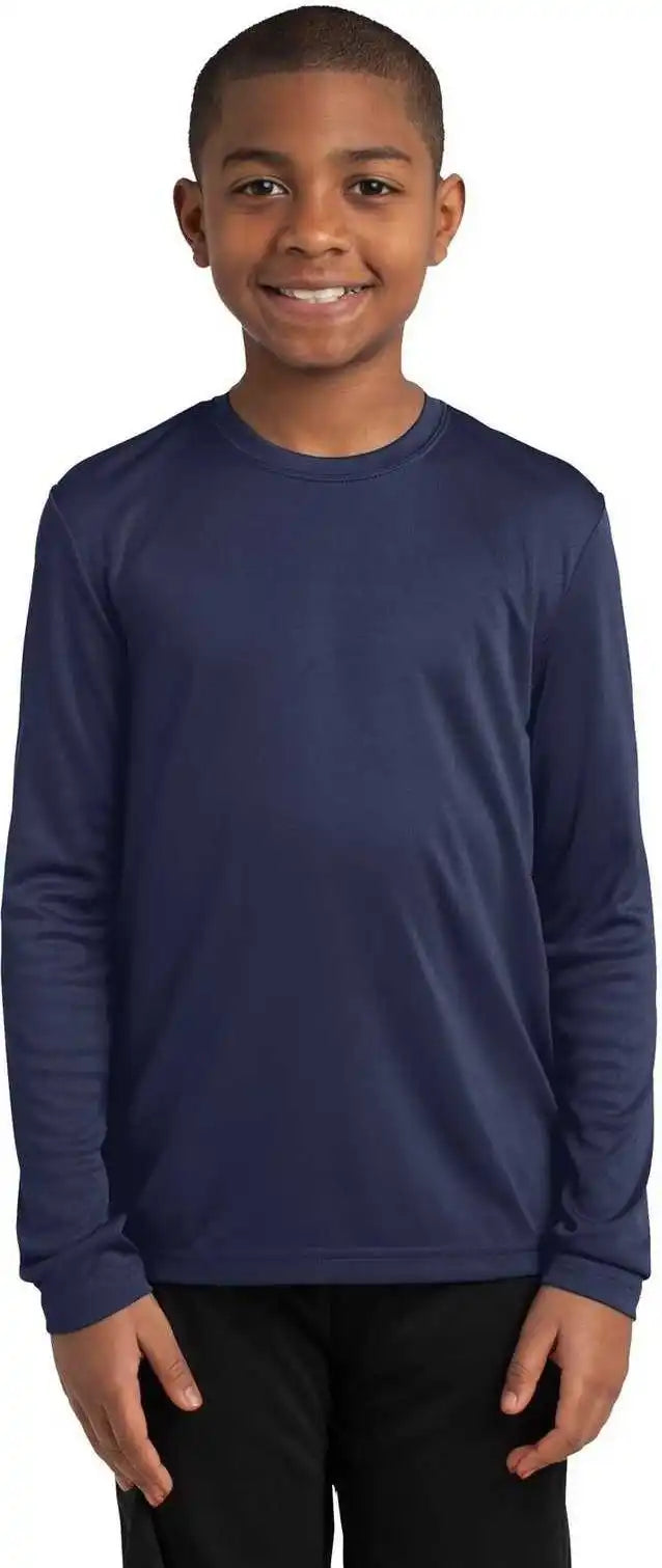 Sport Tek Yst350ls Youth Long Sleeve Posicharge Competitor Tee True Navy