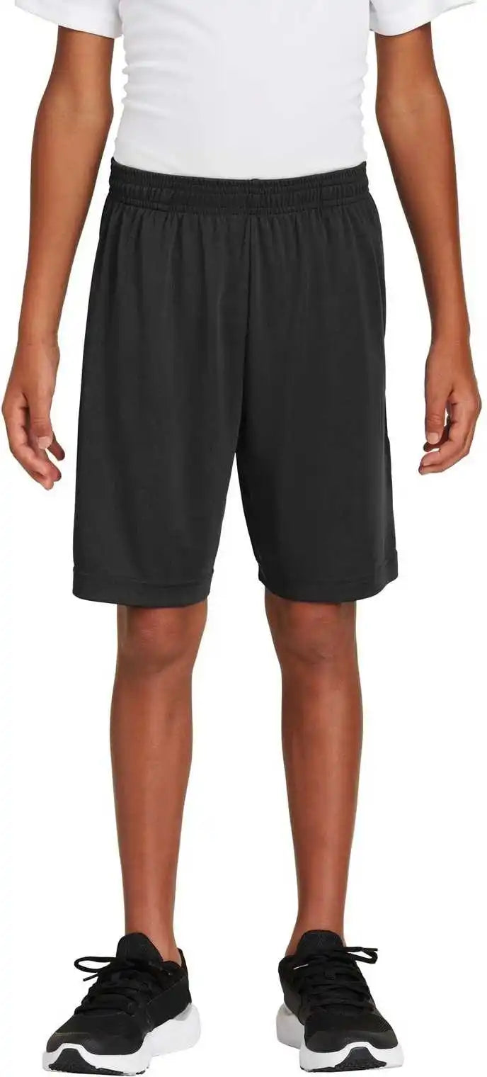 Sport Tek Yst355p Youth Posicharge Competitor Pocketed Short Black