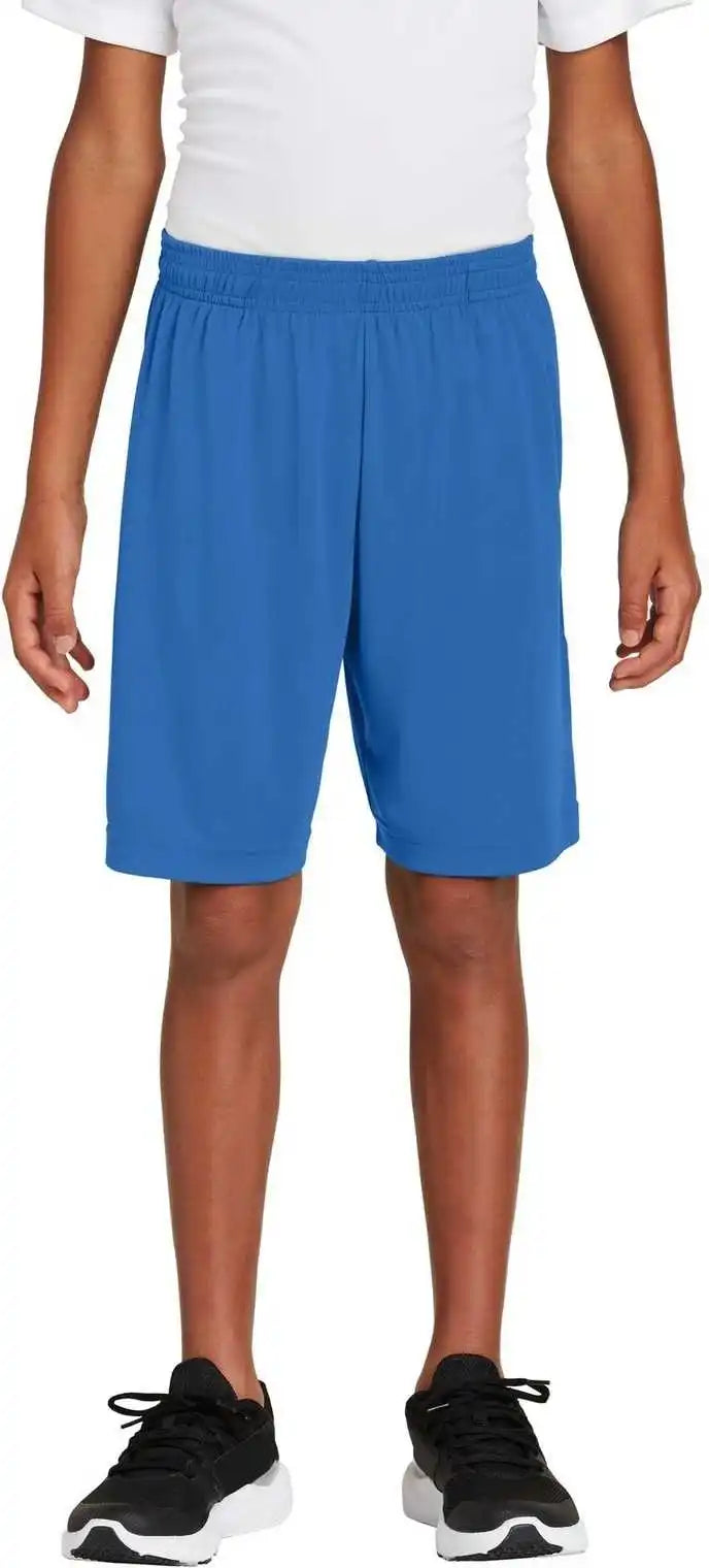 Sport Tek Yst355p Youth Posicharge Competitor Pocketed Short True Royal