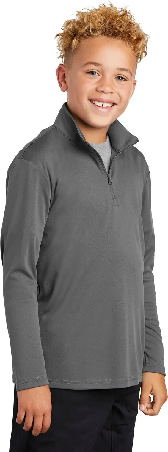 Sport-tek Yst357 Youth Posicharge Competitor 1/4-zip Pullover - Gray Concrete