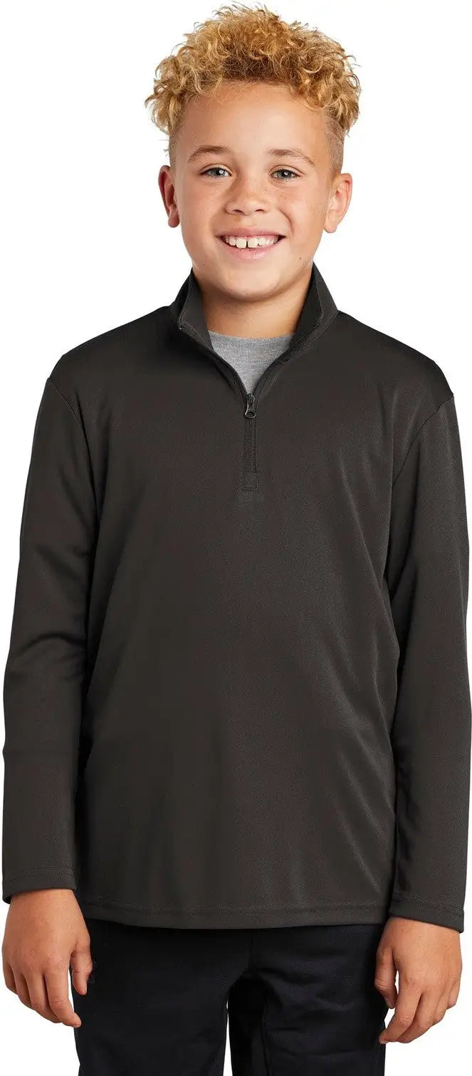 Sport-tek Yst357 Youth Posicharge Competitor 1/4-zip Pullover - Iron Gray - Xs