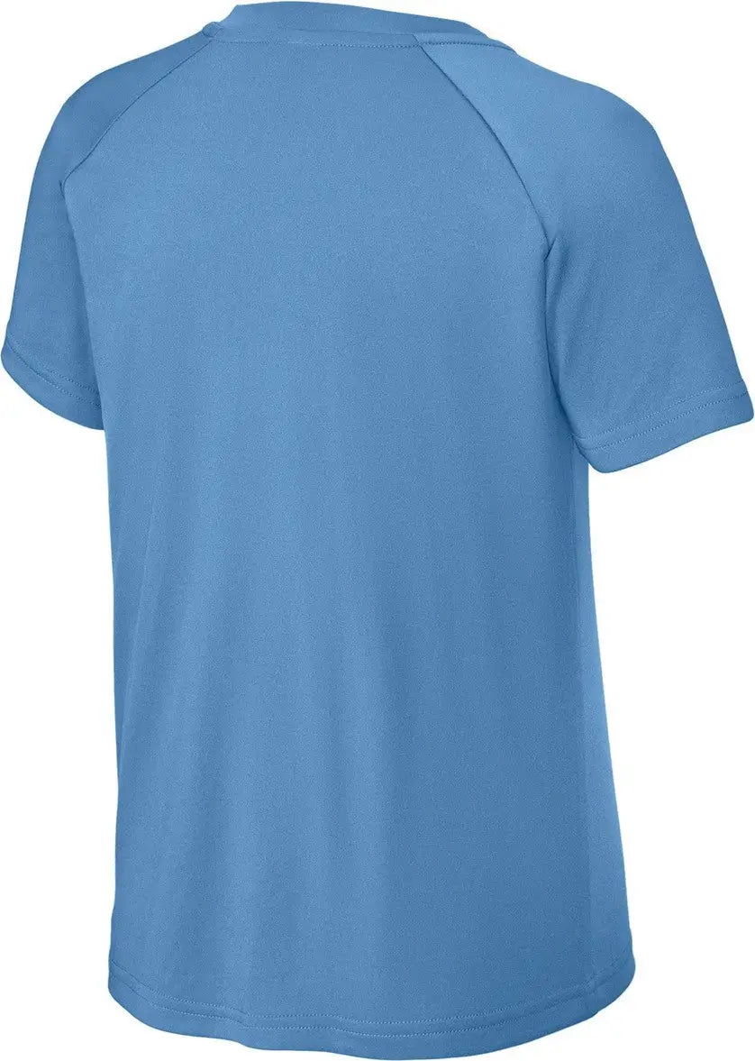 Sport-tek Yst359 Youth Posicharge Competitor 2-button Henley - Carolina Blue