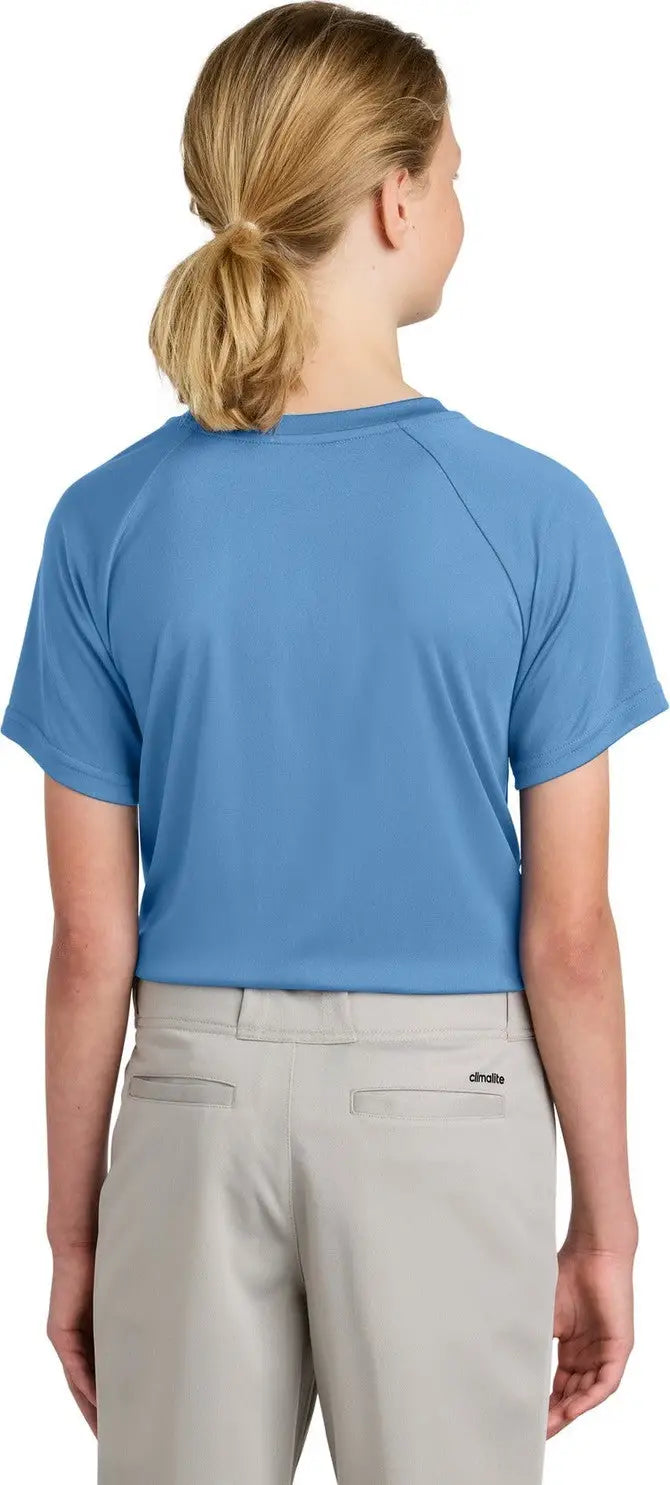 Sport-tek Yst359 Youth Posicharge Competitor 2-button Henley - Carolina Blue
