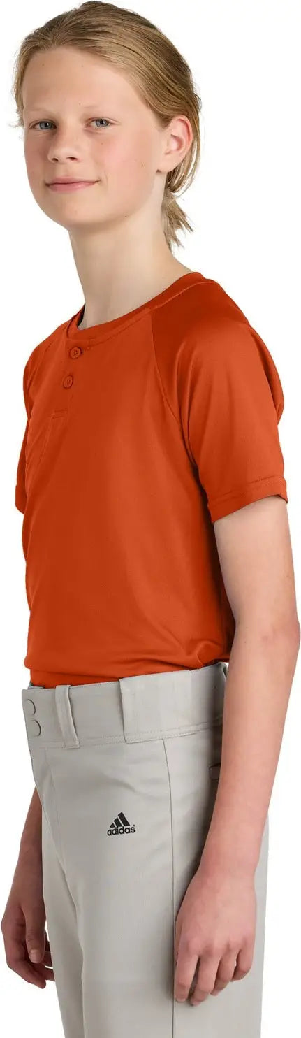 Sport-tek Yst359 Youth Posicharge Competitor 2-button Henley - Deep Orange