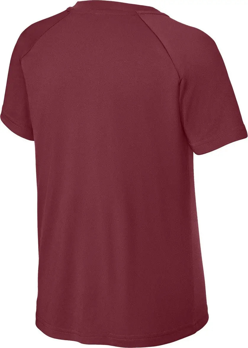 Sport-tek Yst359 Youth Posicharge Competitor 2-button Henley - Maroon - Xs