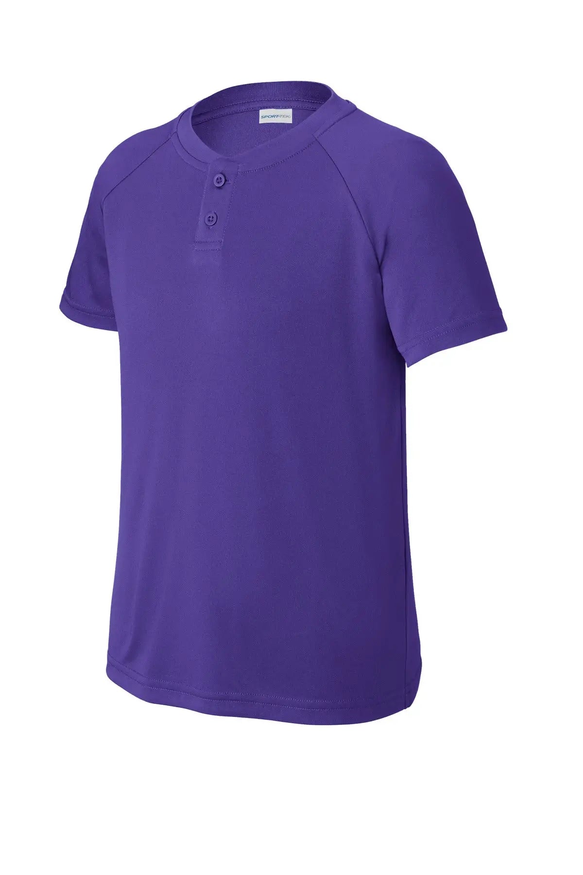 Sport-tek Yst359 Youth Posicharge Competitor 2-button Henley - Purple