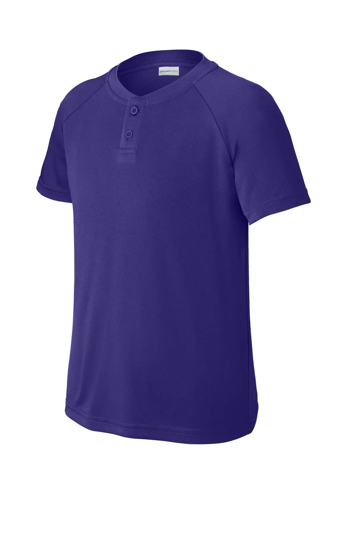 Sport-tek Yst359 Youth Posicharge Competitor 2-button Henley - Purple