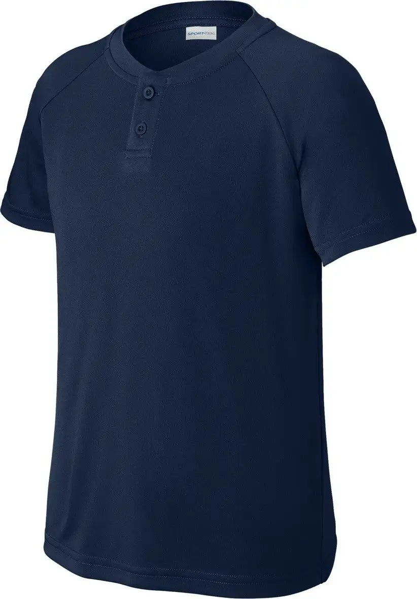 Sport-tek Yst359 Youth Posicharge Competitor 2-button Henley - True Navy