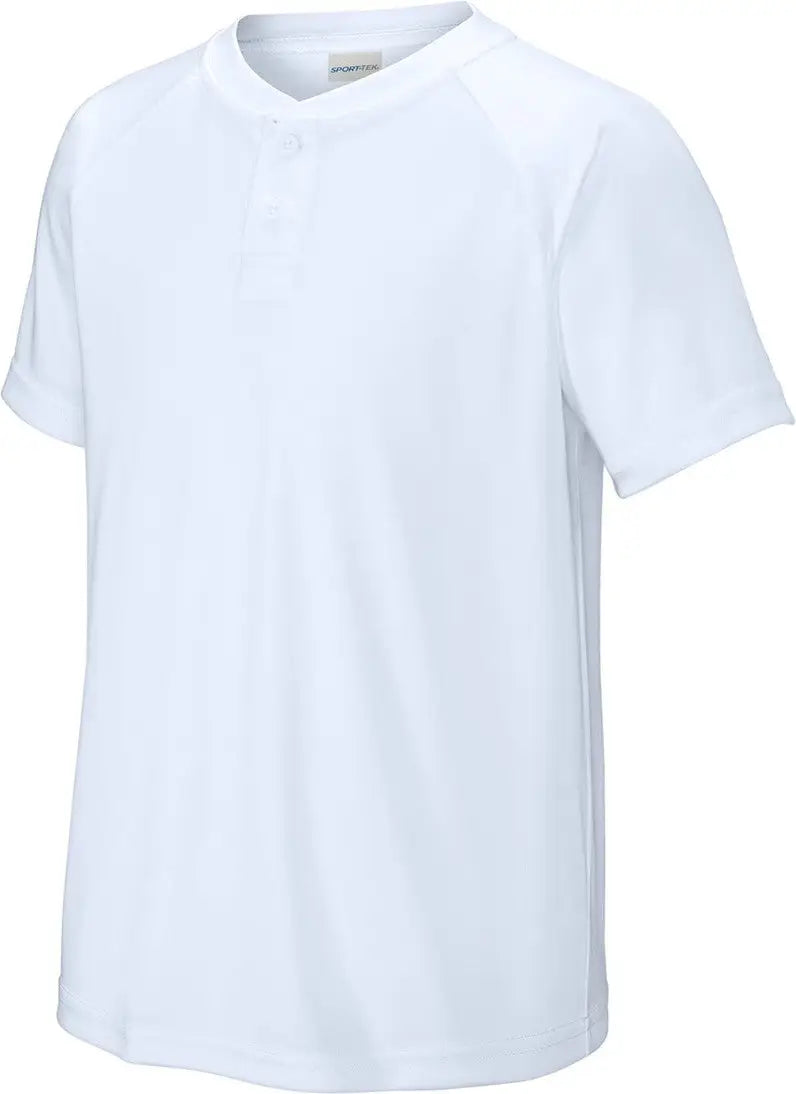 Sport-tek Yst359 Youth Posicharge Competitor 2-button Henley - White