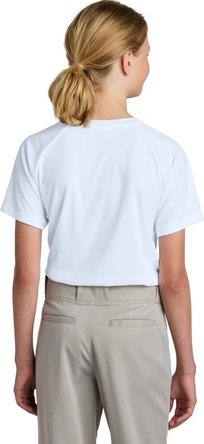 Sport-tek Yst359 Youth Posicharge Competitor 2-button Henley - White