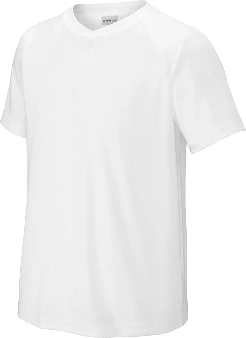 Sport-tek Yst359 Youth Posicharge Competitor 2-button Henley - White