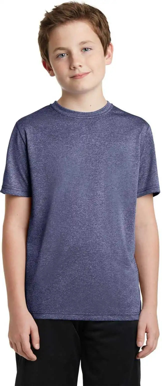 Sport Tek Yst360 Youth Heather Contender Tee True Navy