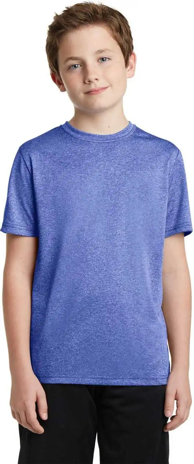 Sport Tek Yst360 Youth Heather Contender Tee True Royal