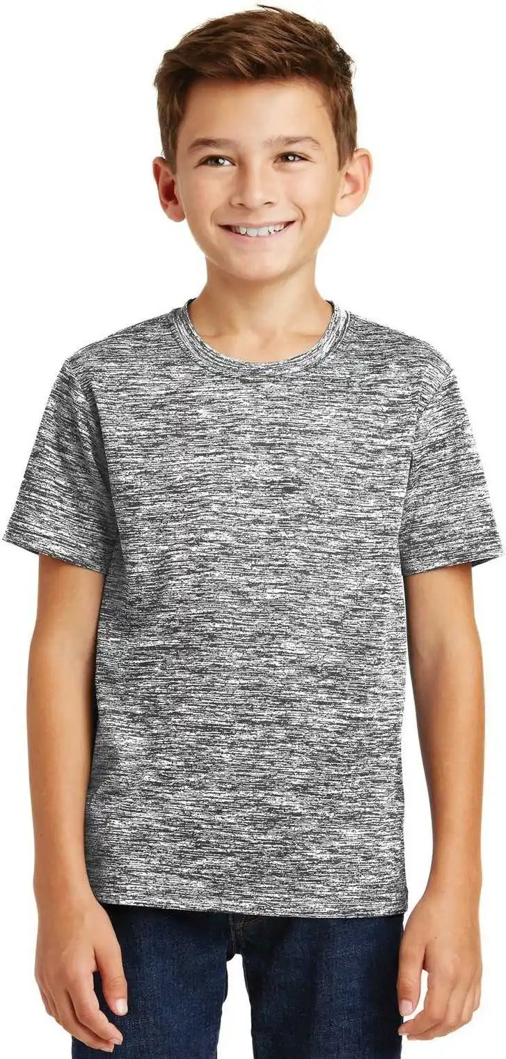 Sport-tek Yst390 Youth Posicharge Electric Heather Tee - Black