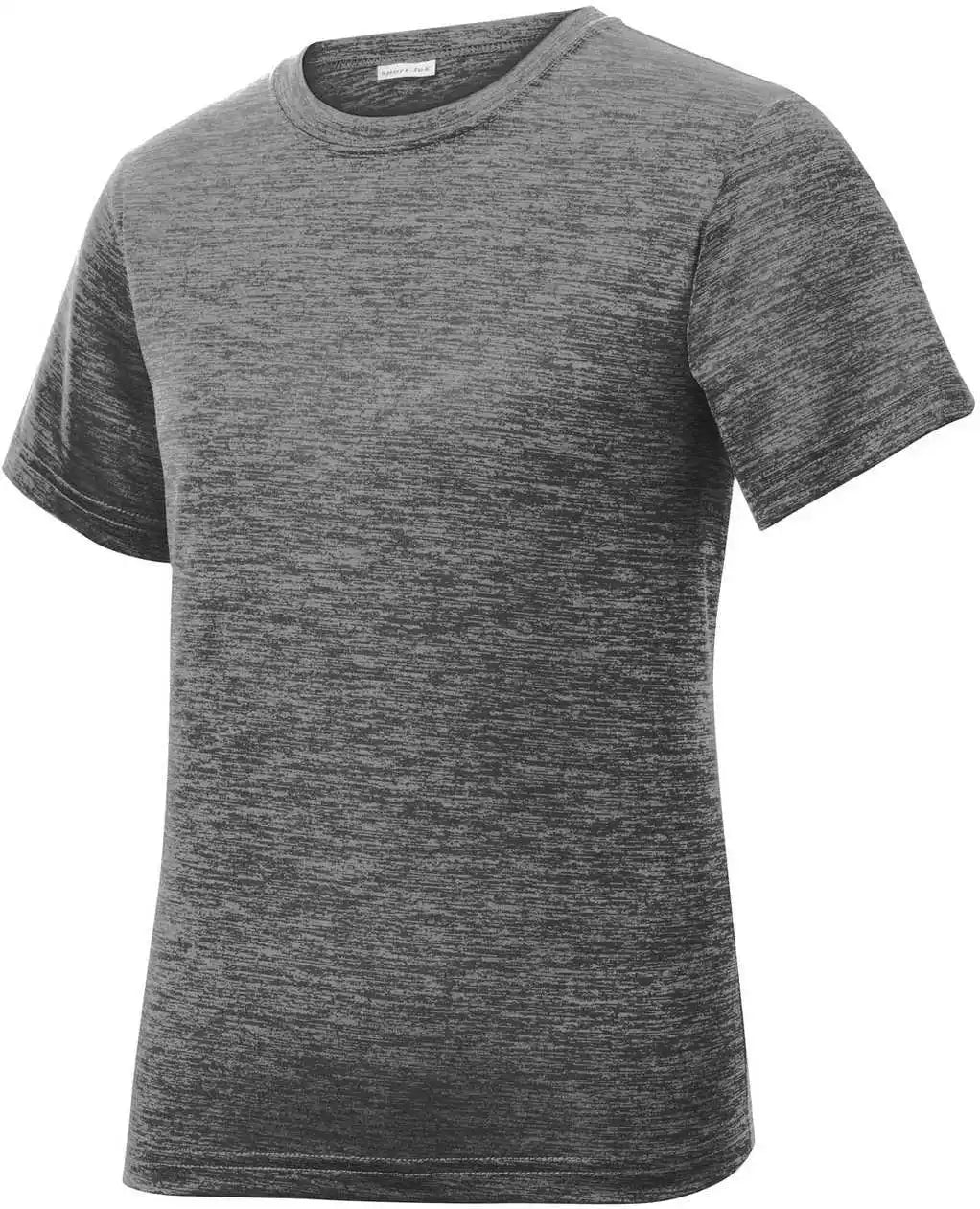 Sport Tek Yst390 Youth Posicharge Electric Heather Tee Grey Black