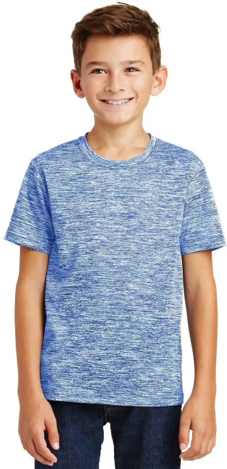 Sport Tek Yst390 Youth Posicharge Electric Heather Tee True Royal