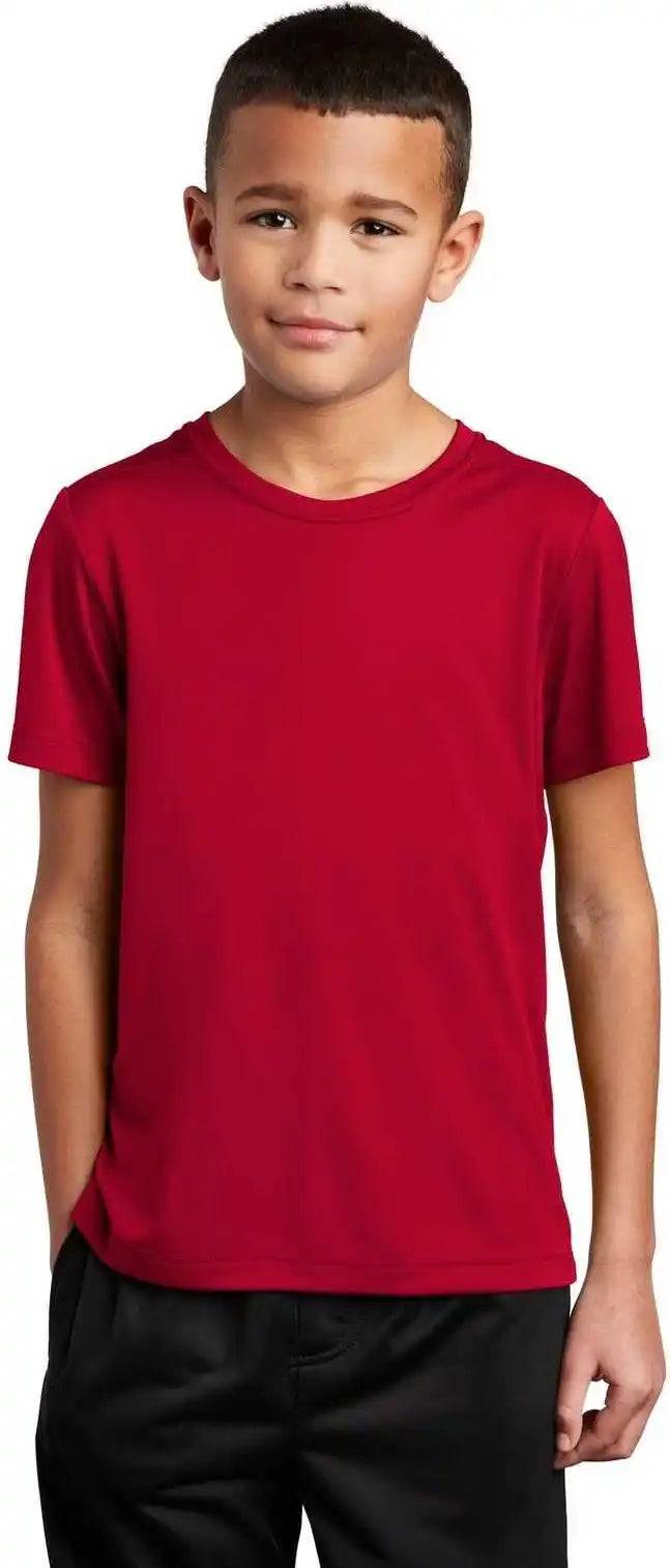 Sport Tek Yst420 Youth Posi Uv Pro Tee True Red