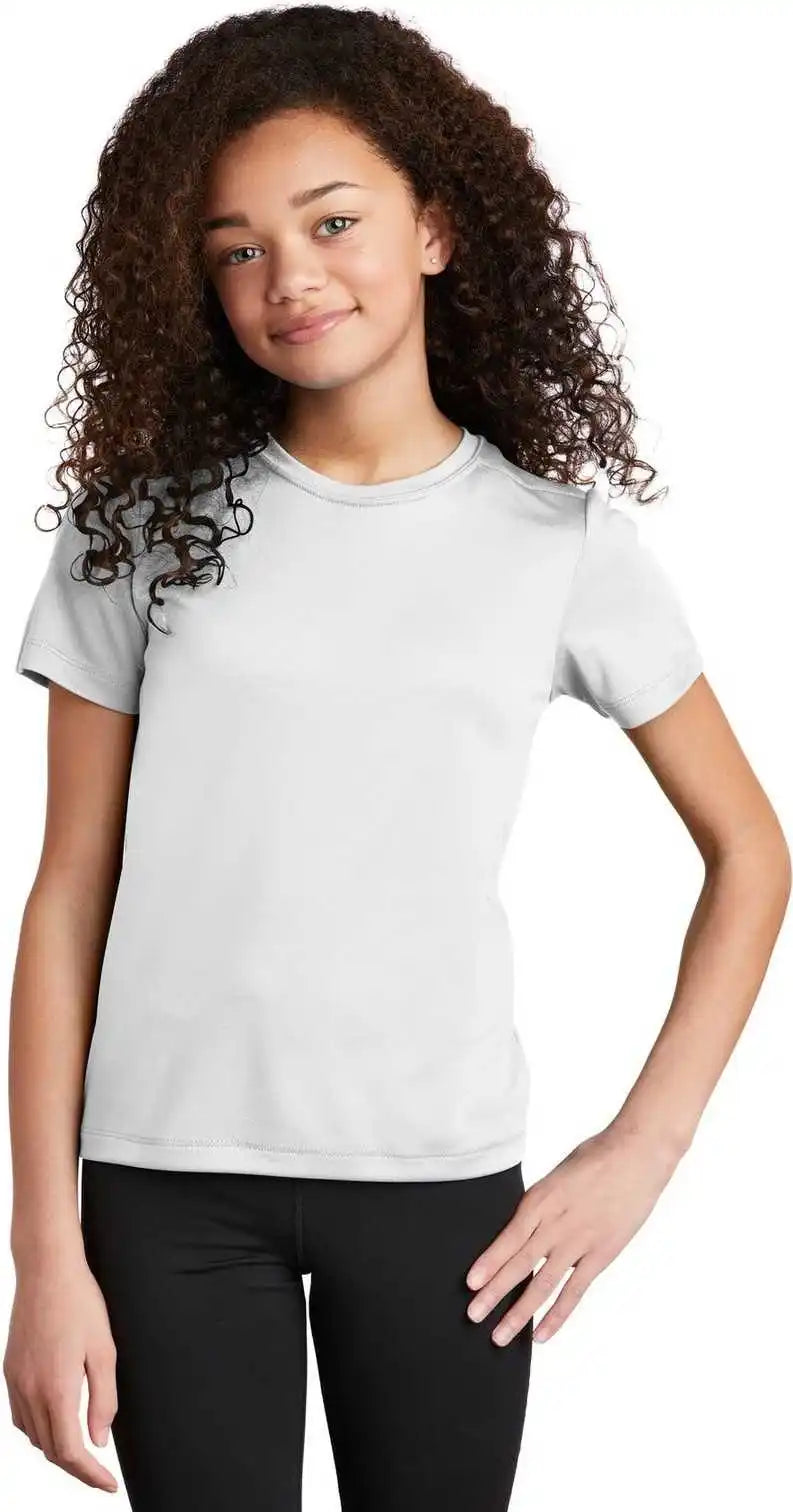 Sport Tek Yst420 Youth Posi Uv Pro Tee White