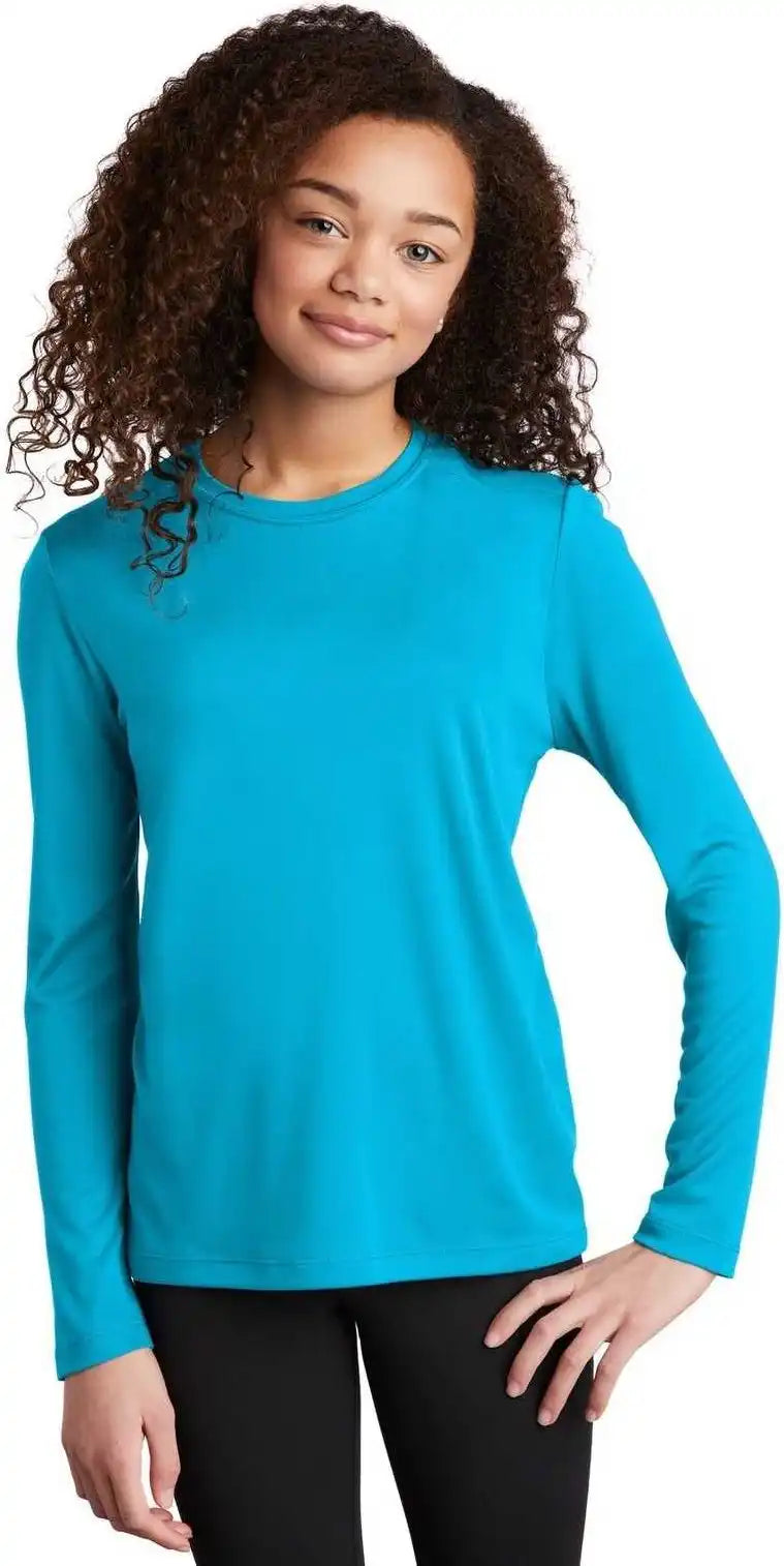 Sport-tek Yst420ls Youth Posi-uv Pro Long Sleeve Tee - Sapphire