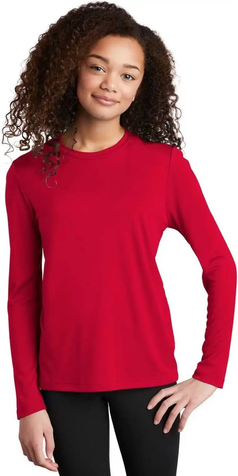Sport-tek Yst420ls Youth Posi-uv Pro Long Sleeve Tee - True Red
