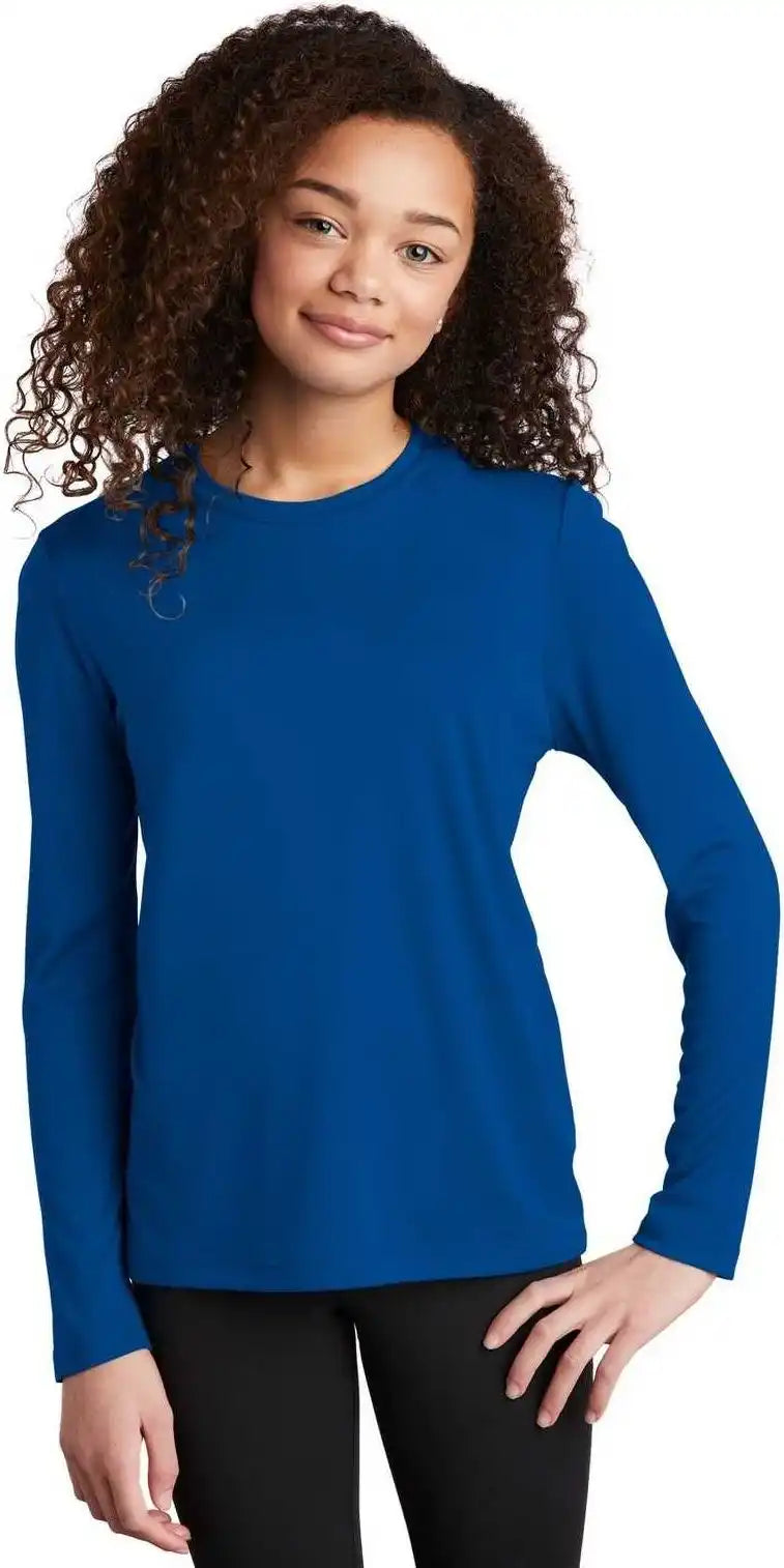 Sport-tek Yst420ls Youth Posi-uv Pro Long Sleeve Tee - True Royal