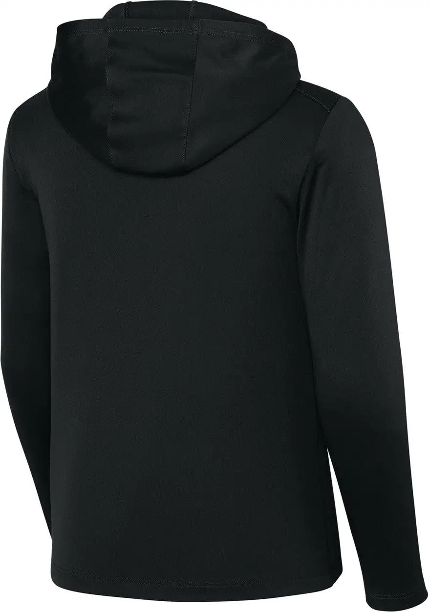 Sport-tek Yst420lsh Youth Posi-uv Pro Long Sleeve Hoodie - Black