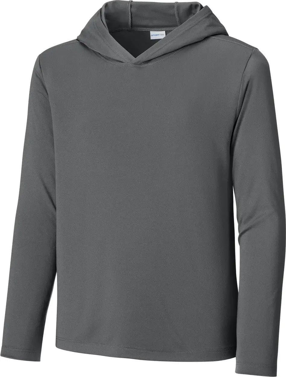 Sport-tek Yst420lsh Youth Posi-uv Pro Long Sleeve Hoodie - Dark Smoke Gray - Xs