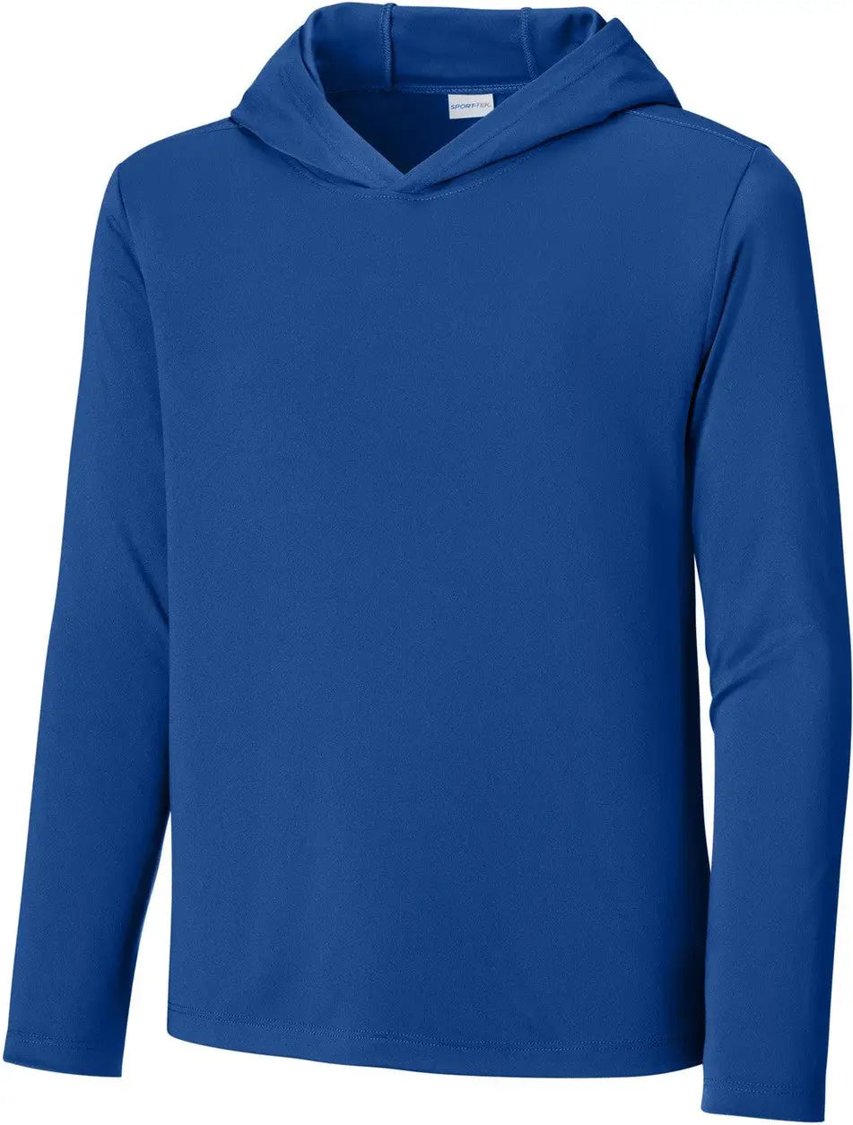 Sport-tek Yst420lsh Youth Posi-uv Pro Long Sleeve Hoodie - True Royal - Xs