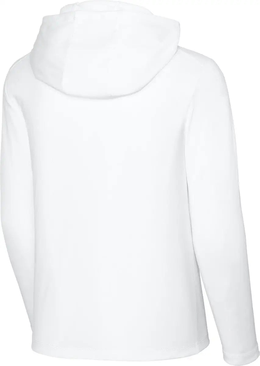 Sport-tek Yst420lsh Youth Posi-uv Pro Long Sleeve Hoodie - White - Xs