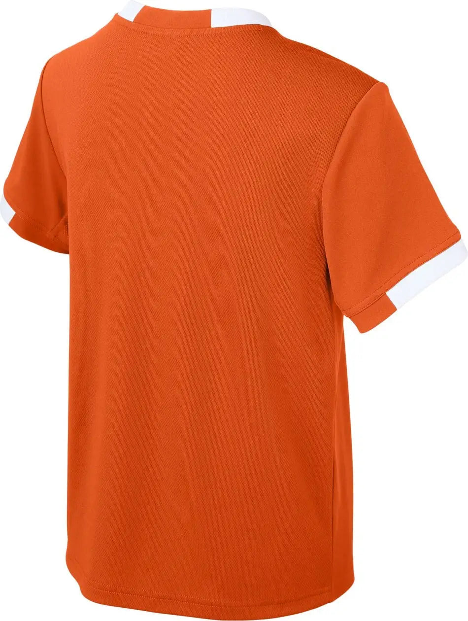 Sport-tek Yst440 Youth Club Short Sleeve Crew - Deep Orange White