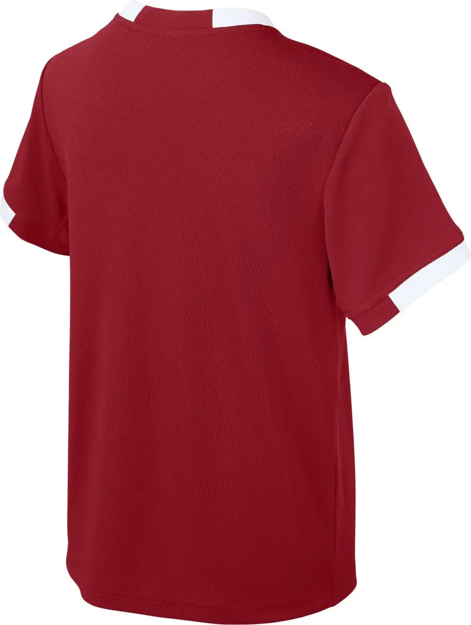 Sport-tek Yst440 Youth Club Short Sleeve Crew - Deep Red White