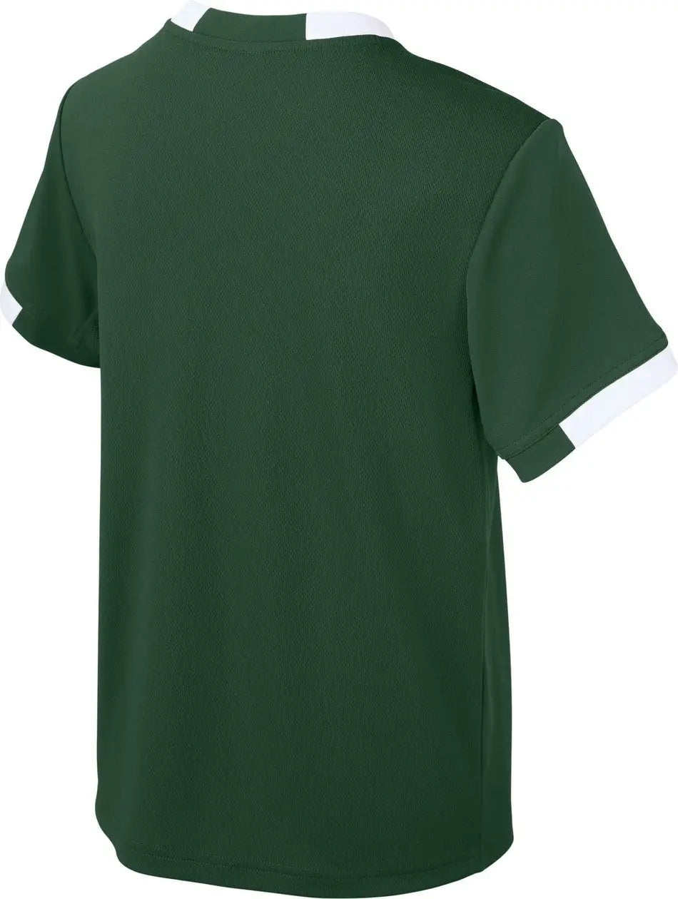 Sport-tek Yst440 Youth Club Short Sleeve Crew - Forest Green White