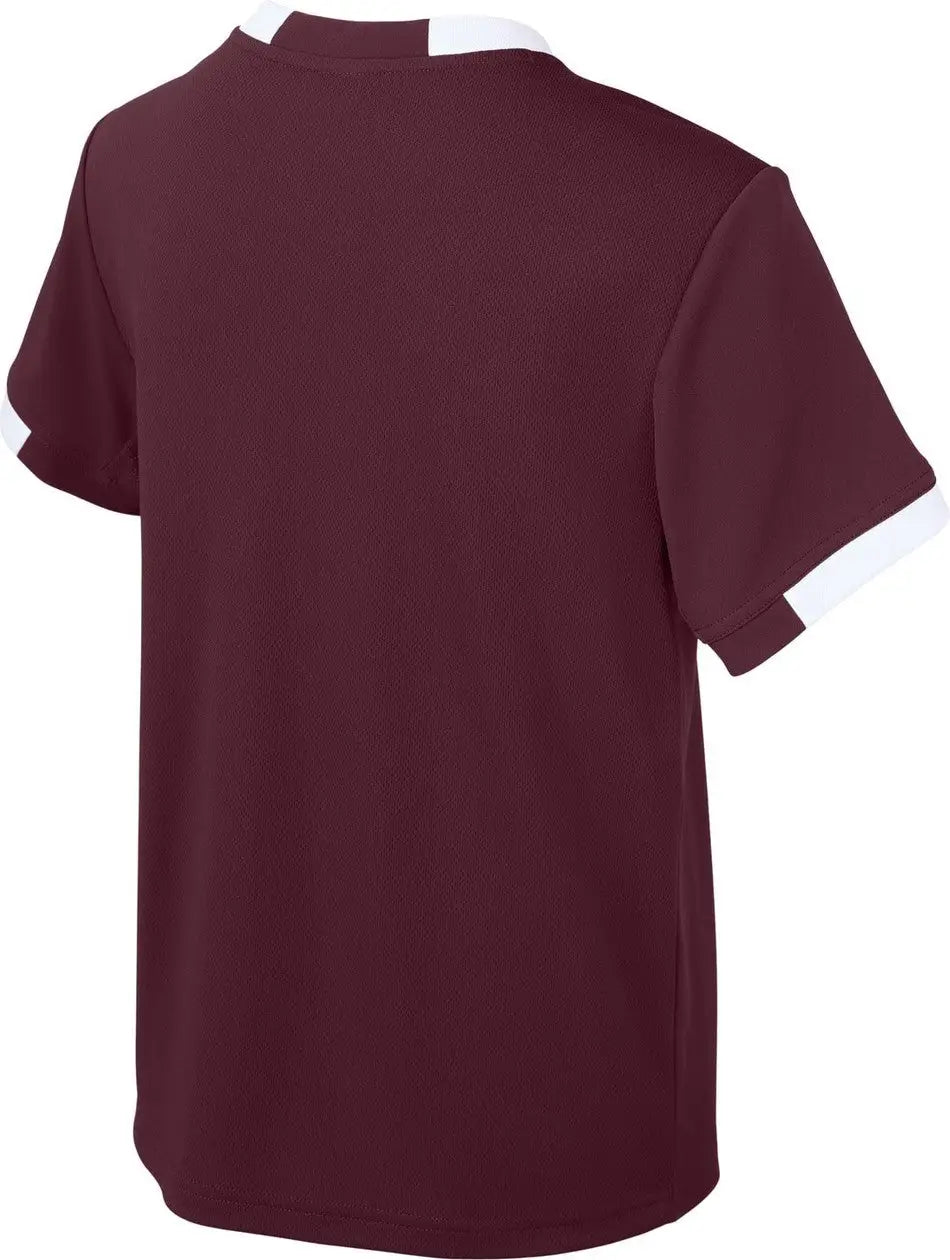 Sport-tek Yst440 Youth Club Short Sleeve Crew - Maroon White