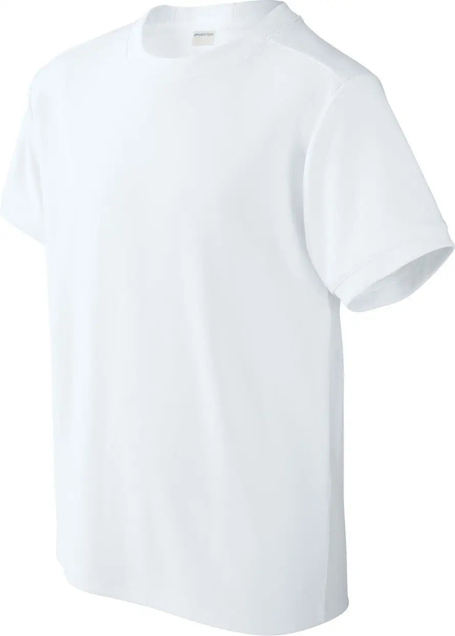 Sport-tek Yst440 Youth Club Short Sleeve Crew - White
