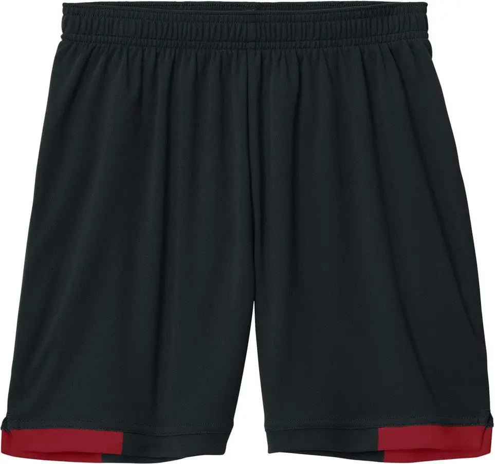 Sport-tek Yst442 Youth Club 5’’ Short - Black Deep Red