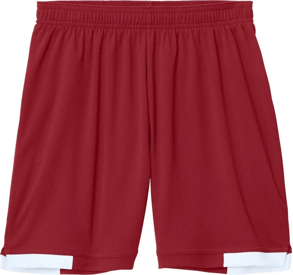 Sport-tek Yst442 Youth Club 5’’ Short - Deep Red White