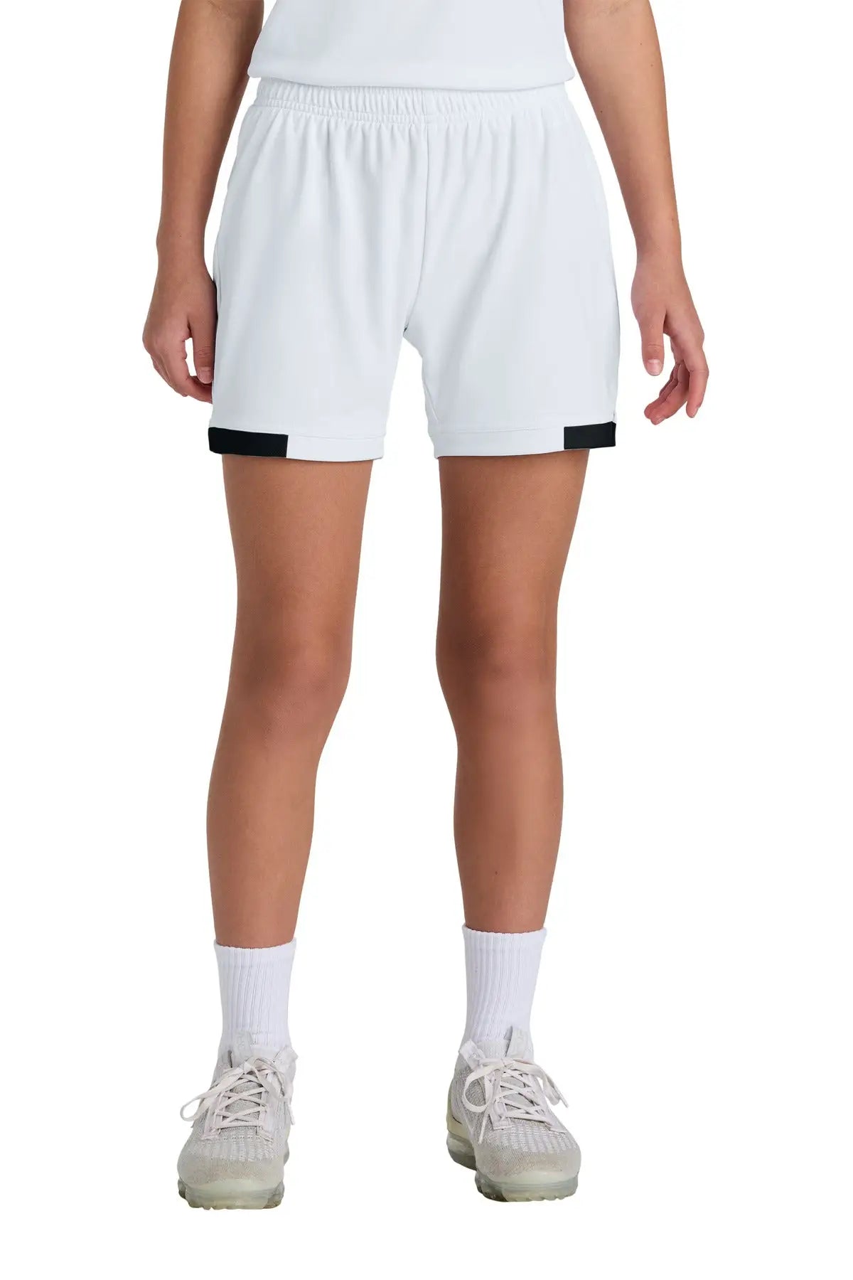 Sport-tek Yst442 Youth Club 5’’ Short - White Black