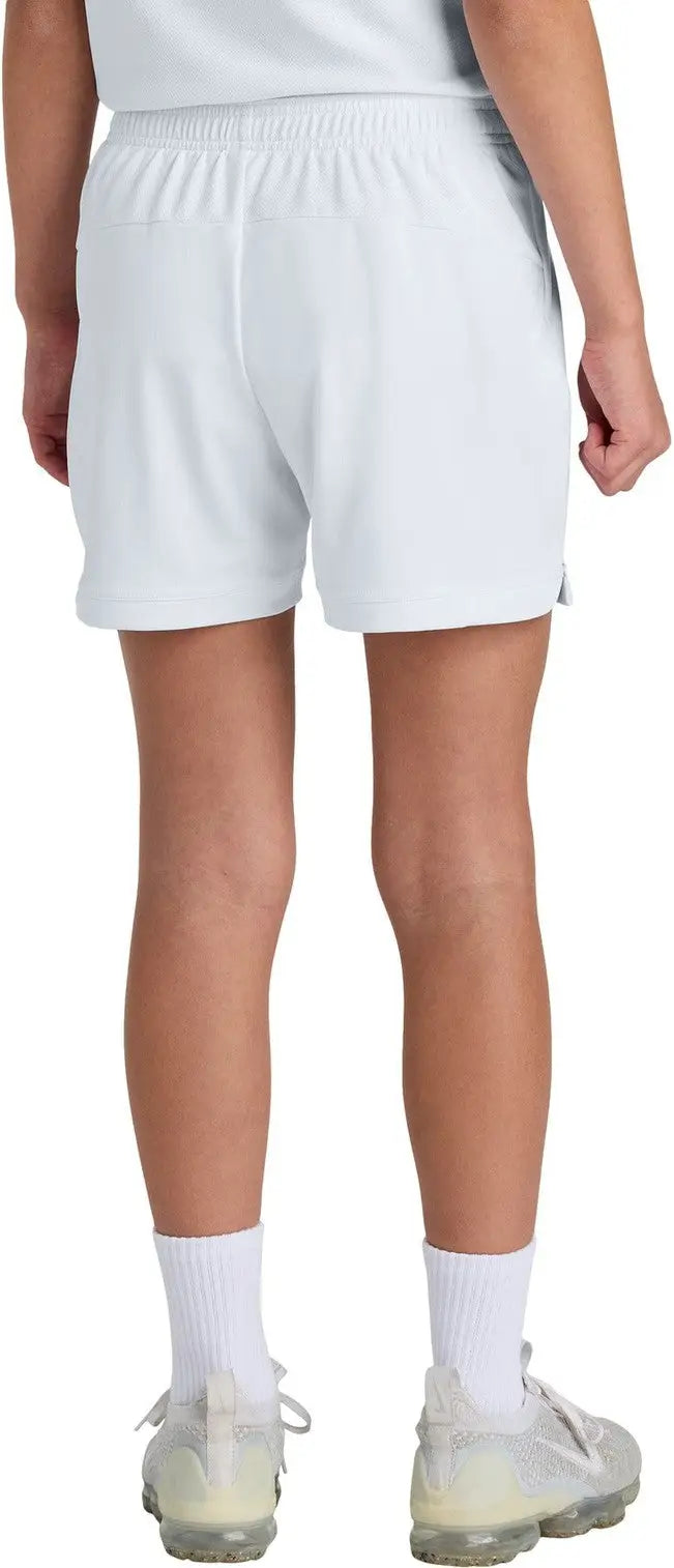 Sport-tek Yst442 Youth Club 5’’ Short - White