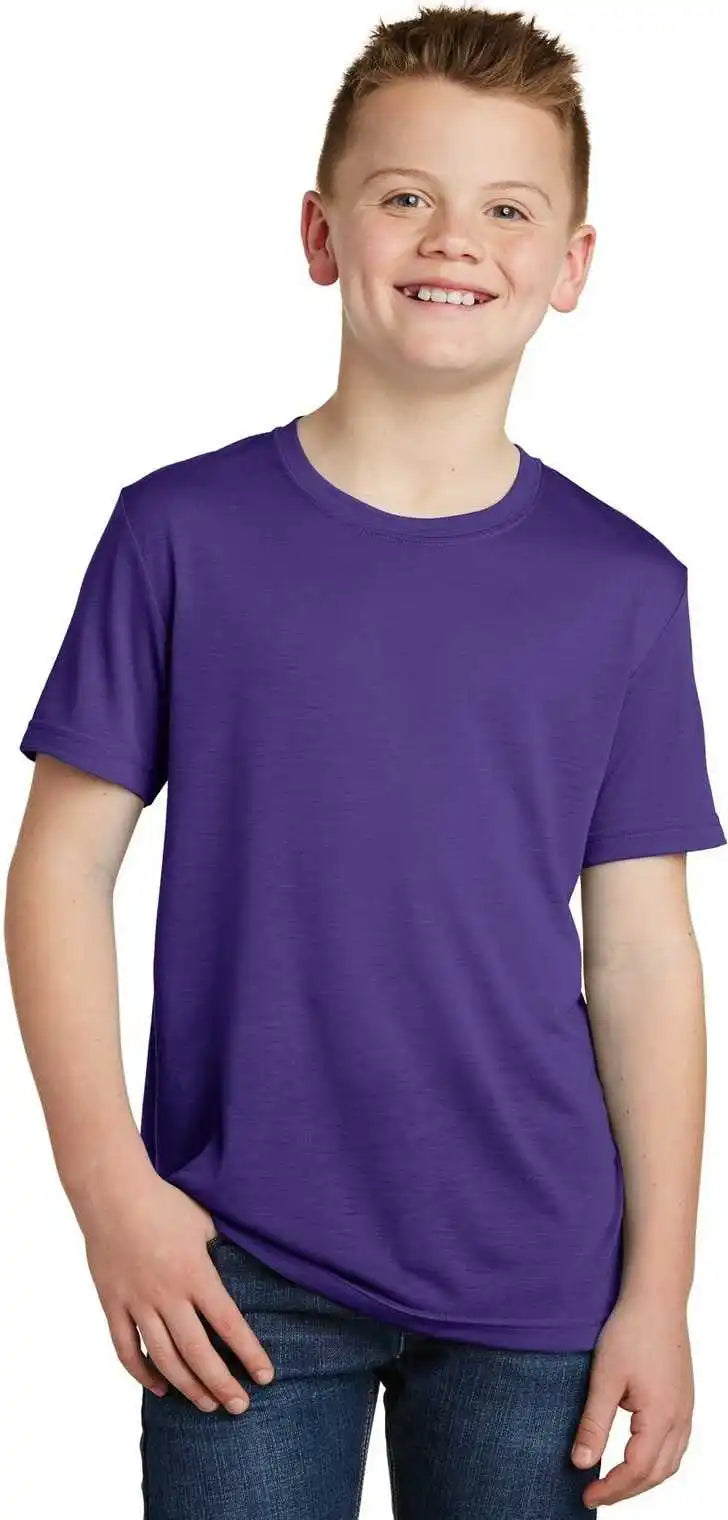 Sport-tek Yst450 Youth Posicharge Competitor Cotton Touch Tee - Purple