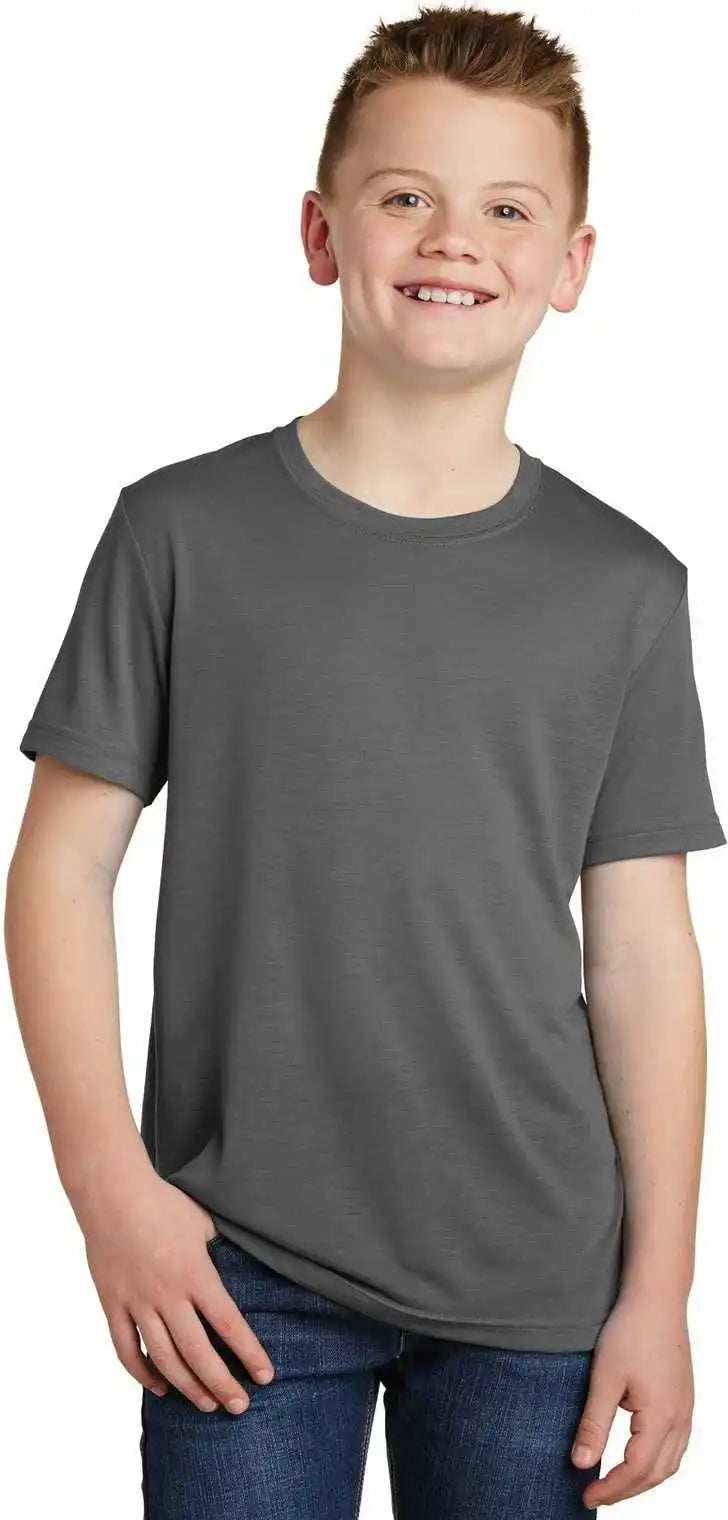 Sport-tek Yst450 Youth Posicharge Competitor Cotton Touch Tee - Dark Smoke Gray