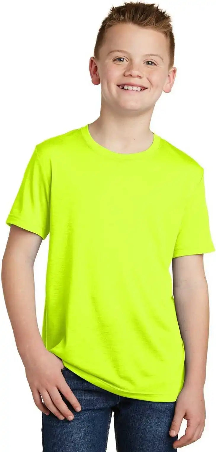 Sport-tek Yst450 Youth Posicharge Competitor Cotton Touch Tee - Neon Yellow