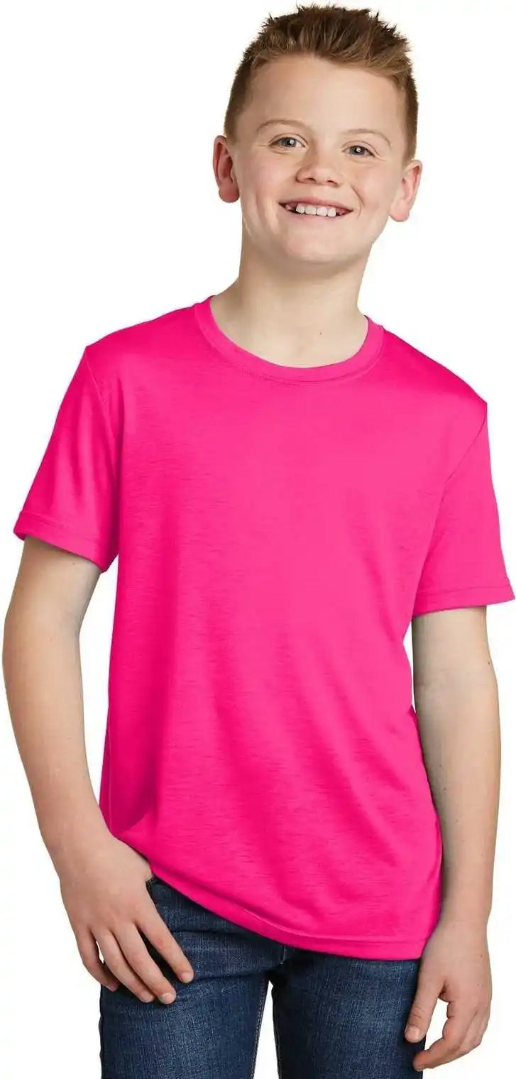 Sport-tek Yst450 Youth Posicharge Competitor Cotton Touch Tee - Neon Pink