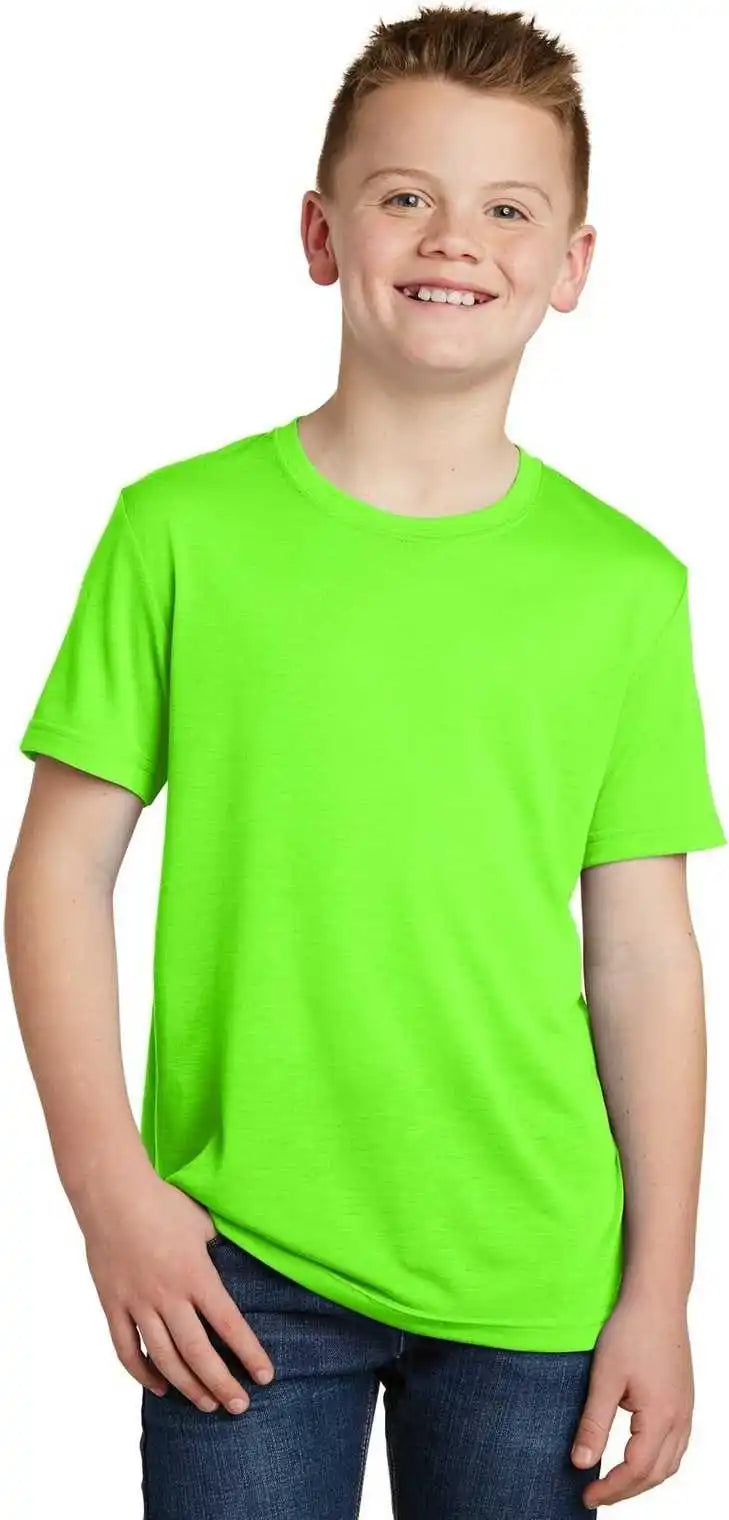 Sport-tek Yst450 Youth Posicharge Competitor Cotton Touch Tee - Neon Green