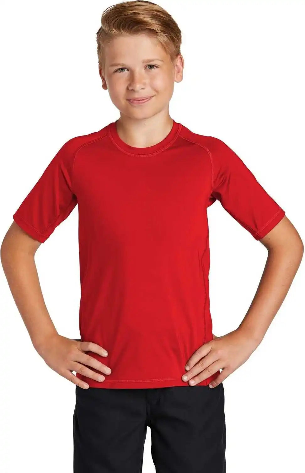 Sport-tek Yst470 Youth Rashguard Tee - True Red