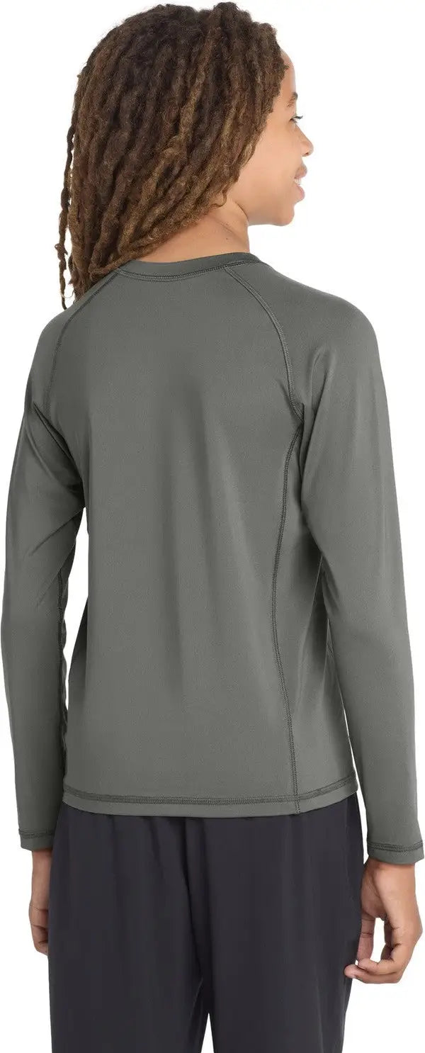 Sport-tek Yst470ls Youth Long Sleeve Rashguard Tee - Dark Smoke Gray