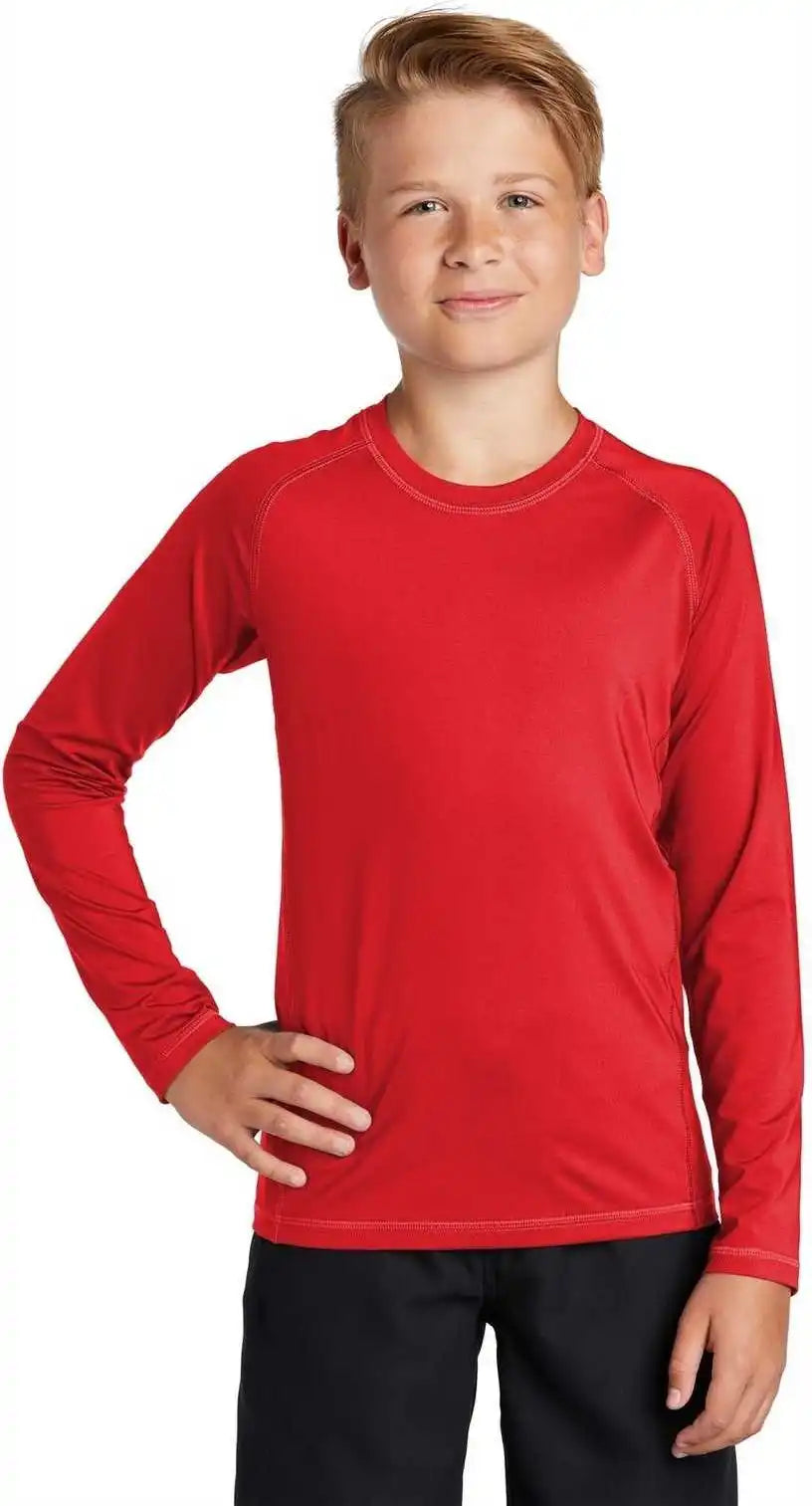Sport-tek Yst470ls Youth Long Sleeve Rashguard Tee - True Red