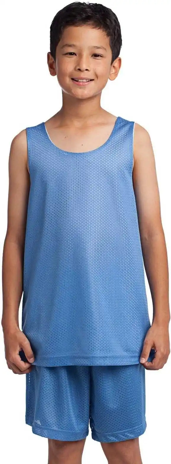 Sport-tek Yst500 Youth Posicharge Classic Mesh Reversible Tank - Carolina Blue